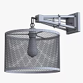 Industrial Style Metal Wall Light With Round Mesh Shade Design Fixture