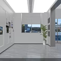 Modern Front Desk Reception Area With Large Digital Calendar Screen And Bright White Wall