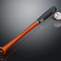 Professional Wooden Baseball Bat With Black Grip And White Baseball Sports Equipment