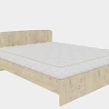 Modern Double Bed Featuring Light Wood Frame And White Diamond Stitch Mattress