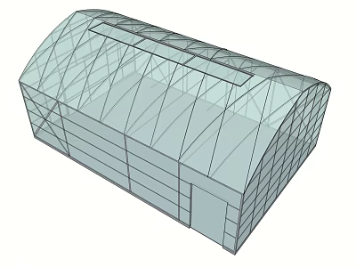Transparent Canopy With Metal Frame And Glass Cover For Outdoor Space 3d model