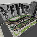 Modern Commercial Complex Architecture With High Rise Tower And Open Plaza Design