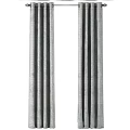 Beige Curtains With Gray Blue Green Stripes For Window Decoration