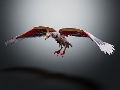 Modern game character mechanical bird machine eagle 3d model