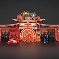 New Chinese Style National Tide New Year Interactive Pin Door Head Meichen Year of the Snake Meichen Fireworks Meichen 3d model