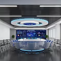 Modern Monitoring Room Monitoring and Command Room 3d model