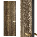 Modern Double Doors With Wood Grain Texture And Brass Handle Details