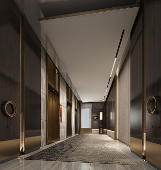 Modern elevator hall 3d model