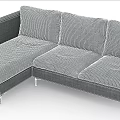 Modern Gray Fabric Sofa Set with Chaise Lounge and Metal Legs for Contemporary Living Room