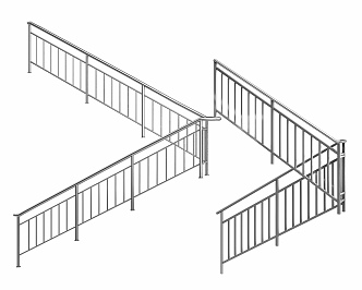 Stainless steel guardrail handrail stainless steel protective partition railing 3d model