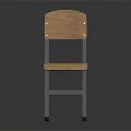 Simple Design Modern Single Chair With Wooden Seat And Backrest And Metal Frame