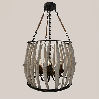 American shaped chandelier branch chandelier 3d model