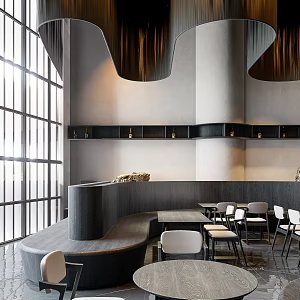 Industrial style restaurant 3d model