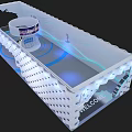Welcome Display Stand With Illuminated Design And Cup On Modern Structure