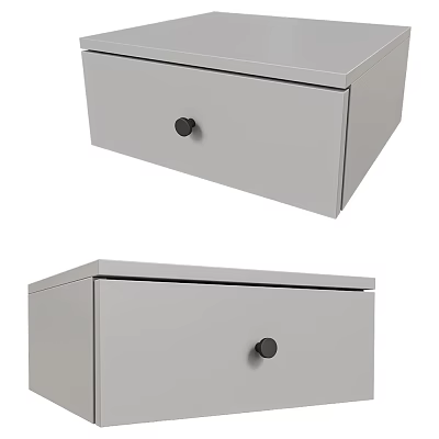 Modern Gray Entryway Side Cabinet With Drawer And Black Knobs Storage Design 3d model