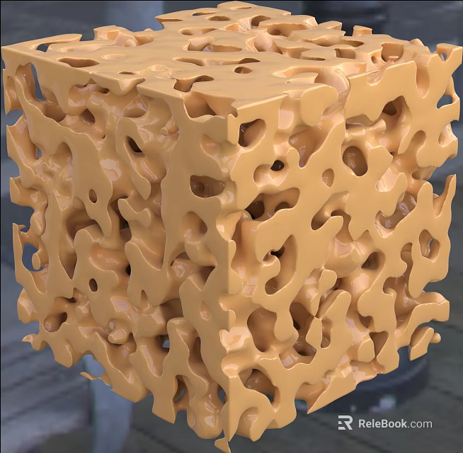 Appetizing Yellow Holey Cube Cheese with Abundant Holes and Soft Texture 3d model