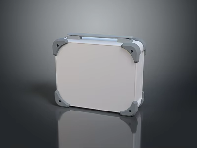 White Storage Box With Gray Corner Protectors For Home Organization 3d model