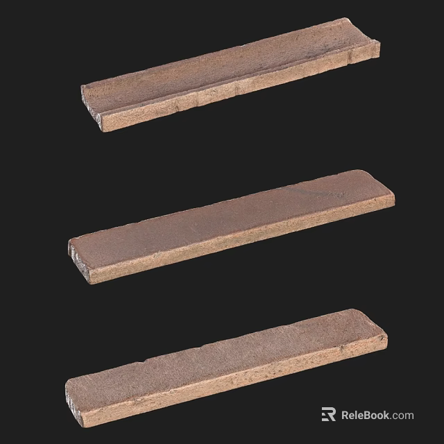 Road Infrastructure Long Brown Textured Strips For Construction Applications 3d model 