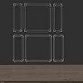 Decorative Lines Design Arranged On Dark Wall With Wooden Floor Background