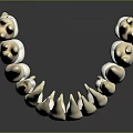 3D Rendered Sharp Teeth Organ Model With Curved Arrangement And Reflective Surface