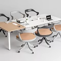 Modern Conference Table Setup With Ergonomic Chairs Laptop Documents And Potted Plant