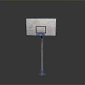 Standalone Basketball Backboard With Red Hoop And Metal Support Pole