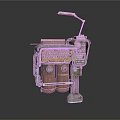 Vintage Industrial Mechanical Structure With Metal Pipes Grill Control Panel And Lamp