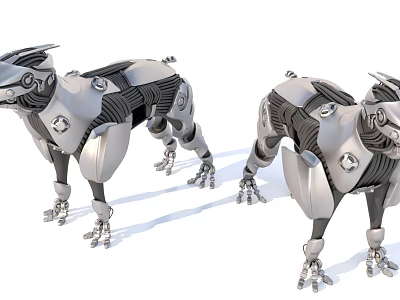 Industrial Equipment Mechanical Dogs With Silver Black Metal Structure And Complex Joints 3d model