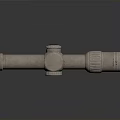 Weapon Scope With Silver Metallic Finish Adjustment Knobs And Detailed Emblem Design 3d model