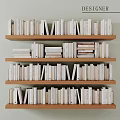 Modern Wooden Multi Tiered Bookshelf Interior Design With Neatly Arranged Books