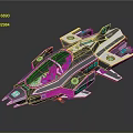 Futuristic Spaceship With Transparent Cockpit Multiple Wings And Green Glowing Lights For Space Exploration