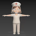 Cartoon Woman In Nurse Uniform With Red Cross Cap And Outstretched Arms