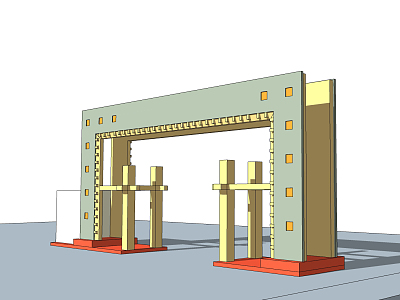 Modern gate entrance sentry box model