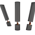 Modern Black Cylindrical Fireplace Interior Design With Warm Flames And Decor