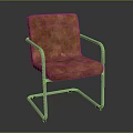 Modern Brown Leather Office Chair With Metal Frame And Armrests Sleek Design