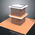 Modern Multi Level Architectural Model With Staircase Wooden Base And White Edges 3d model