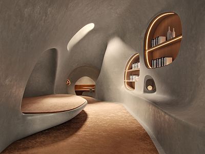 The Shaped Cabin of the Qui Bookstore 3d model