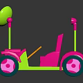 Pink And Green Toy Car Shaped Kids Furniture With Two Seats Lights And Decorative Wheels