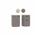 Modern Silver Household Storage Bins Design With Lids And Round Balls 3d model