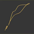 Elegant Gold Necklace With Circular Pendant Featuring Intricate Dragon Design For Women