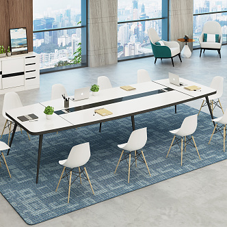 Nordic Conference Table and Chair Desk 3d model