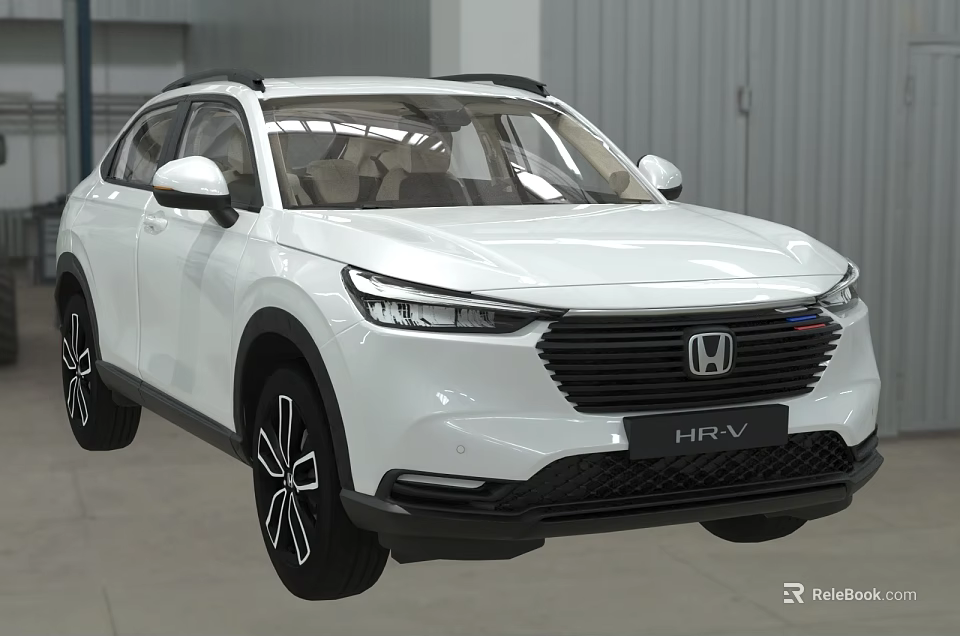 White Honda HR-V Compact SUV Showcasing Sleek Exterior Design And Modern Styling Features 3d model