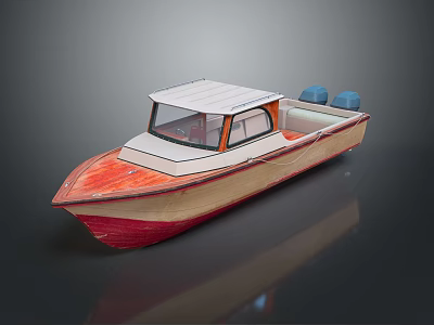 Modern Yacht Sailing by Speedboat 3d model
