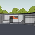 Modern Public Office Space Interior With Desk Office Chair And Bookshelf