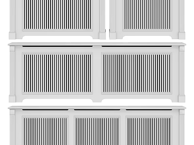 White Vertical Slat Panels With Classic Design For Home Decoration Projects 3d model