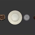 Elegant Wine Bottle and Glass with Brown Paper Bag White Plate on Black Table Surface