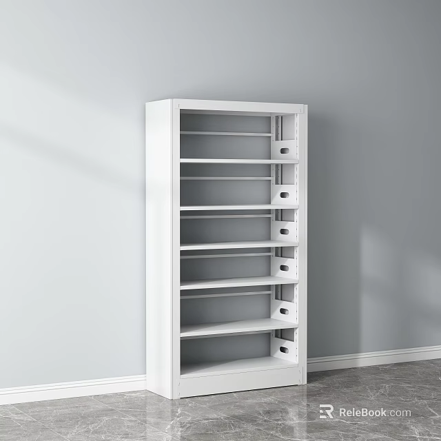 White Storage Sofa Stool With Multiple Shelves And Drawers For Living Space 3d model