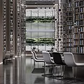 Book Art Focused Grand Library Interior With Shelves And Seating