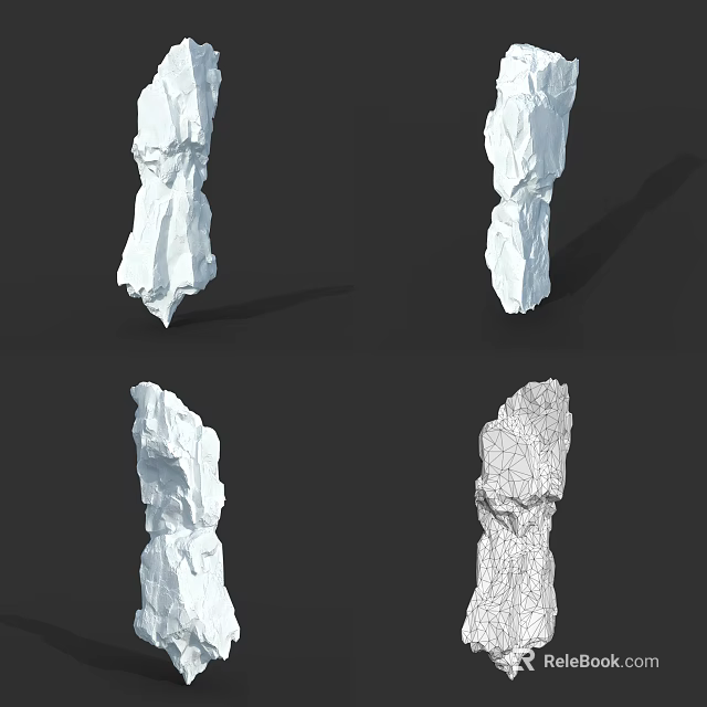 Elegant Natural Wood Stone Pillars Featuring Unique Carved Texture And Decorative Design 3d model 