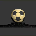Golden Black Football Shaped Display Equipment With Black Circular Base And White Lights